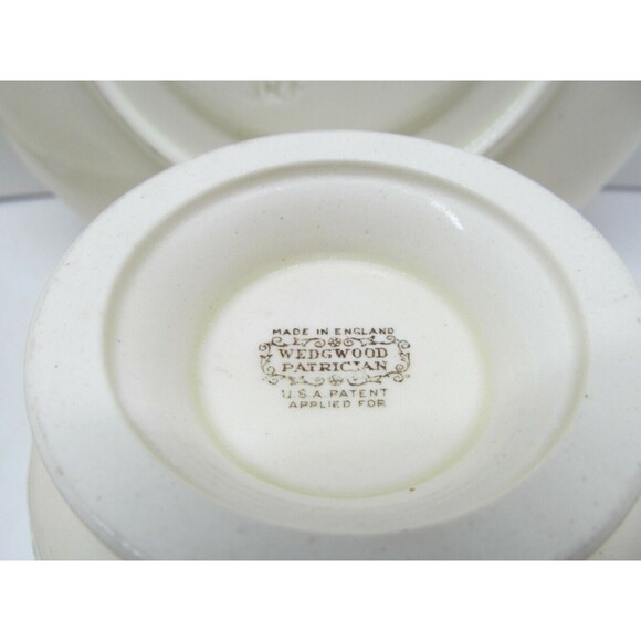 Wedgwood Patrician Ivory Cup And Saucer Set Of 2 Cups 4 Saucers 1 Dessert Plate - Picture 6 of 11